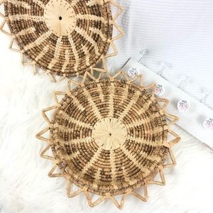 Set of 2 wicker decor basket